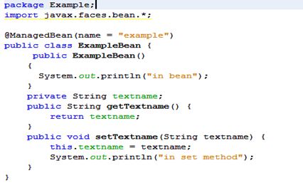 Code for ExampleBean